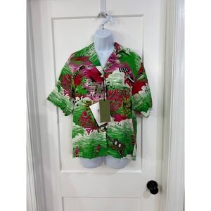 GUCCI Music Ocean Print Bowling Shirt‎ size 40